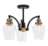 Easton 3 Light 15.25 Inch Wide Semi Flush Mount by Toltec - 1947-MBBN-210