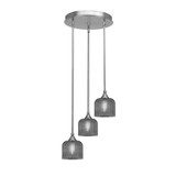 Empire 3 Light Stem Hung Medium Pendant 15 Inch Wide by Toltec - 2143-BN-4612