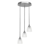 Empire 3 Light Steel Large Pendant 18.5 Inch Wide by Toltec - 2143-185-975-