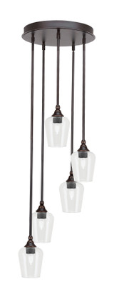 Empire 5 Light Stem Hung Medium Pendant by Toltec - 2145-BN-210