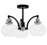 Easton 3 Light 17.25 Inch Wide Semi Flush Mount by Toltec - 1947-MBBN-202