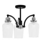 Easton 3 Light 15.25 Inch Wide Steel Semi Flush Mount by Toltec - 1947-MBBN-4250