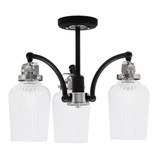 Easton 3 Light 15.25 Inch Wide Steel Semi Flush Mount by Toltec - 1947-MBBN-4250