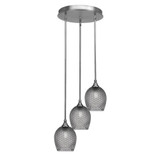 Empire 3 Light Steel Medium Pendant 15.75 Inch Wide by Toltec - 2143-1575-1375