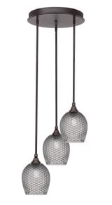 Empire 3 Light Steel Medium Pendant 15.75 Inch Wide by Toltec - 2143-1575-1375