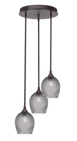 Empire 3 Light Steel Medium Pendant 15.75 Inch Wide by Toltec - 2143-1575-1375