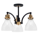 Easton 3 Light 16.5 Inch Wide Semi Flush Mount by Toltec - 1947-MBBN-4760