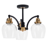 Easton 3 Light 16.5 Inch Wide Steel Semi Flush Mount by Toltec - 1947-MBBN-4810
