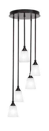 Empire 5 Light Stem Hung Medium Pendant 10.5 Inch Tall by Toltec - 2145-BN-460