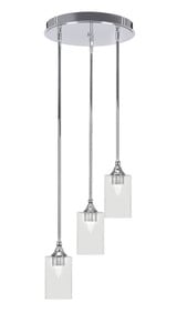 Empire 3 Light Steel Medium Pendant by Toltec - 2143-14-1125