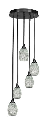 Empire 5 Light Stem Hung Steel Medium Pendant 14.25 Inch Wide by Toltec - 2145-BN-530