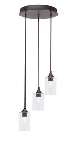 Empire 3 Light Steel Medium Pendant 14.25 Inch Wide by Toltec - 2143-1425-115