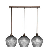 3 Light Stem Hung Linear Pendant 10.25 x 29 Inch by Toltec 25-BRZ-4922