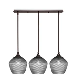 3 Light Stem Hung Linear Pendant 10.25 x 29 Inch by Toltec 25-BRZ-4922 - 25-BRZ-4922