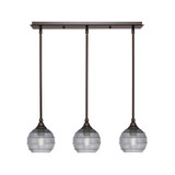 3 Light Stem Hung Linear Pendant 7.25 x 26 Inch Length by Toltec 25-BN-5112 - 25-BN-5112