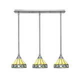 3 Light Stem Hung Linear Pendant 6.5 x 26.75 Inch by Toltec 25-BN-9405