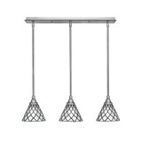 3 Light Stem Hung Linear Pendant 7.25 x 27 Inch Length by Toltec 25-BN-9185 - 25-BN-9185