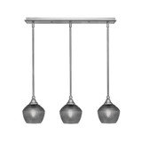 3 Light Stem Hung Linear Pendant 7.25 x 26 Inch Length by Toltec 25-BN-4622 - 25-BN-4622