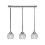 3 Light Stem Hung Linear Pendant 7.25 x 26 Inch Length by Toltec 25-BN-5110