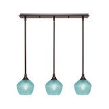 3 Light Stem Hung Linear Pendant 7.25 x 26 Inch Length by Toltec 25-BN-4625 - 25-BN-4625