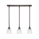 3 Light Stem Hung Linear Pendant 7 x 25.25 Inch Length by Toltec 25-BN-500 - 25-BN-500