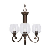 Curl 3 Light Medium Chandelier by Toltec 253-BRZ-4810 - 253-BRZ-4810