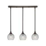 3 Light Stem Hung Linear Pendant 7.25 x 26 Inch Length by Toltec 25-BN-5110 - 25-BN-5110