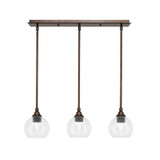 3 Light Stem Hung Linear Pendant 7.25 x 25.75 Inch by Toltec 25-BRZ-4100