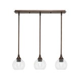 3 Light Stem Hung Linear Pendant 7.25 x 25.75 Inch by Toltec 25-BRZ-4100 - 25-BRZ-4100