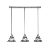 Any 3 Light Steel Linear Pendant 27.25 Inch Length by Toltec - 25-7-6-2725