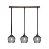 3 Light Stem Hung Linear Pendant 7.25 x 26 Inch Length by Toltec 25-BN-4602 - 25-BN-4602