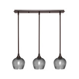 3 Light Stem Hung Linear Pendant 7.25 x 26 Inch Length by Toltec 25-BN-4602 - 25-BN-4602