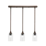 3 Light Stem Hung Linear Pendant 8 x 24.25 Inch Length by Toltec 25-BN-300 - 25-BN-300