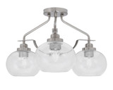 Odyssey 3 Light 12.25 Inch Length Semi Flush Mount by Toltec - 2607-BN-202