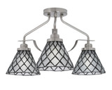 Odyssey 3 Light 17.25 Inch Wide Steel Semi Flush Mount by Toltec - 2607-MB-9185