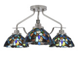Odyssey 3 Light 17.75 Inch Wide Semi Flush Mount by Toltec - 2607-MB-9955