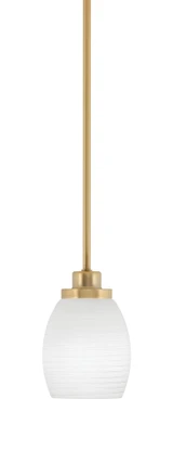 Odyssey 1 Light Stem Hung Mini Pendant 6.75 Inch Tall by Toltec - 2601-NAB-615