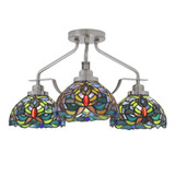 Odyssey 3 Light 18 Inch Wide Semi Flush Mount by Toltec - 2607-MB-9415