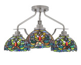 Odyssey 3 Light 18 Inch Wide Semi Flush Mount by Toltec - 2607-MB-9415