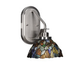 Odyssey 1 Light Art Glass Wall Sconce 11 Inch Tall by Toltec - 2611-MB-9955