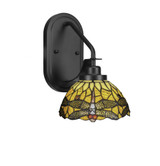 Odyssey 1 Light Art Glass Wall Sconce 11.75 Inch Tall by Toltec - 2611-MB-9465