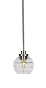 Odyssey 1 Light Stem Hung Small Pendant 6.5 Inch Tall by Toltec - 2601-BN-5110