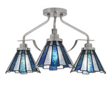 Odyssey 3 Light 17.5 Inch Wide Steel Semi Flush Mount by Toltec - 2607-MB-9325