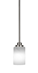 Odyssey 1 Light Stem Hung Mini Pendant 7.5 Inch Tall by Toltec - 2601-BN-3001