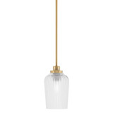 Odyssey 1 Light Stem Hung Mini Pendant 8.5 Inch Tall by Toltec - 2601-NAB-4250