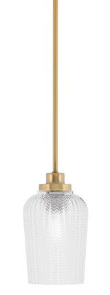 Odyssey 1 Light Stem Hung Mini Pendant 8.5 Inch Tall by Toltec - 2601-NAB-4250
