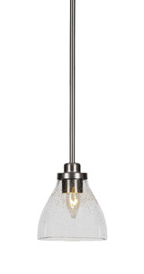 Odyssey 1 Light Stem Hung Small Pendant 7.25 Inch Tall by Toltec - 2601-BN-4760