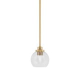 Odyssey 1 Light Stem Hung Mini Pendant 5.75 Inch Wide by Toltec - 2601-NAB-4100