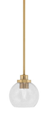 Odyssey 1 Light Stem Hung Mini Pendant 5.75 Inch Wide by Toltec - 2601-NAB-4100