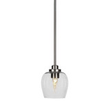 Odyssey 1 Light Stem Hung Small Pendant 7.5 Inch Tall by Toltec - 2601-BN-4810